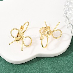 Bowknot Brass Leverback Earrings&nbsp;EJEW-A150-04A-G
