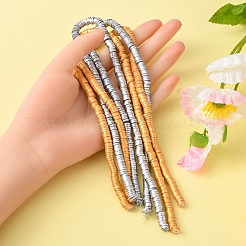 4Strands 2 Colors Handmade Polymer Clay Beads Strands&nbsp;CLAY-YW0001-60