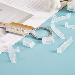 50Pcs Badge Strap Clip White Key Chain Connector Plastic Keychain Clip for Card Holder&nbsp;JX291A