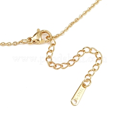 Brass Feather Pendant 304 Stainless Steel Cable Chain Necklaces for Women&nbsp;NJEW-JN05456