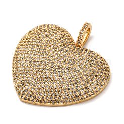 Brass Micro Pave Clear Cubic Zirconia Pendants&nbsp;KK-U076-22G