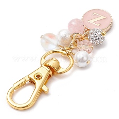 26Pcs 26 Styles Flat Round with Letter A~Z Alloy Enamel Pendant Decorations&nbsp;HJEW-JM02515