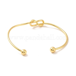 Rack Plating Brass Knot Open Cuff Bangle for Women&nbsp;BJEW-M228-01G