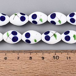 Frosted Handmade Lampwork Beads Strands&nbsp;LAMP-N037-03A