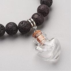 Lava Rock Bead Charm Bracelets&nbsp;BJEW-JB02602