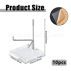 Stainless Steel Crystal Ball Display Holder with Square Clear Acrylic Bases&nbsp;AJEW-WH0695-152P-B