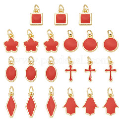 21Pcs 7 Styles Brass Enamel Charms&nbsp;KK-TA0003-19D