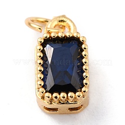 Real 18K Gold Plated Brass Inlaid Cubic Zirconia Charms&nbsp;LS-ZIRC-L100-075G-05