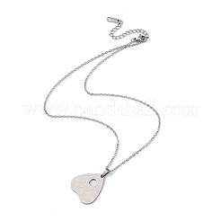 Non-Tarnish Hollow Heart 304 Stainless Steel Pendant Necklaces&nbsp;LS-NJEW-C033-01A-P