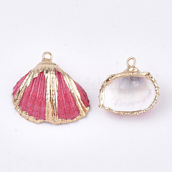 Spray Paint & Electroplate Sea Shell Pendants&nbsp;SSHEL-S262-09E