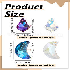8Pcs 4 Styles Glass Pendants&nbsp;GLAA-LP0001-28