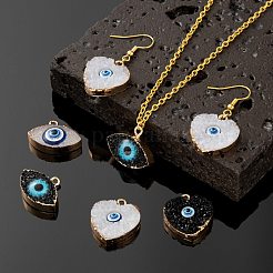 16Pcs 2 Style Druzy Resin Pendants&nbsp;RESI-LS0001-17