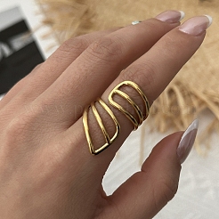 Irregular Brass Cuff Rings for Women&nbsp;KK-CBA8D1E-05G
