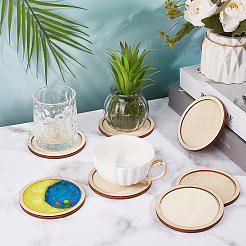 Poplar Plywood Coaster&nbsp;AJEW-WH0596-043