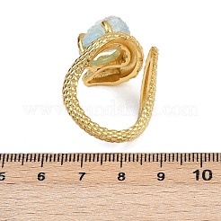 Snake Natural Aquamarine Open Cuff Rings&nbsp;RJEW-K286-10G-03