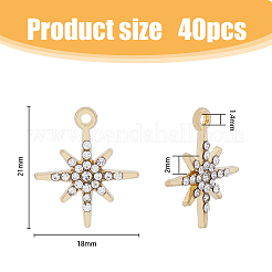 40Pcs Alloy Rhinestone Pendants&nbsp;FIND-FH0008-27