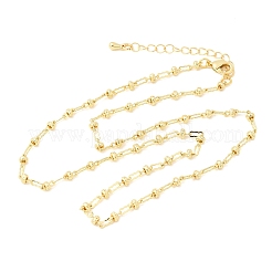 Brass Wavy Oval Link Necklaces for Women&nbsp;NJEW-F366-03A