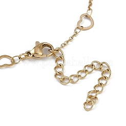 304 Stainless Steel Heart Link Chains Anklets&nbsp;AJEW-A057-09A-G