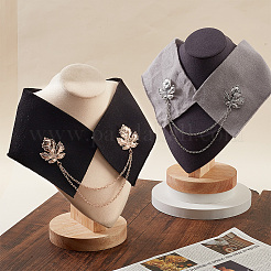 2Pcs 2 Colors Double Maple Leaf Hanging Chain Brooch&nbsp;JEWB-GO0001-03