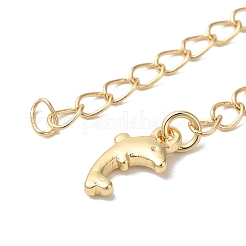 Rack Plating Brass Ends with Chain and Charms&nbsp;KK-F873-08LG