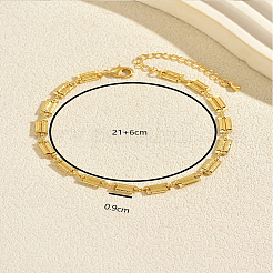 Summer Beach Brass Rectangle Link Chain Anklets for Women&nbsp;CI4096