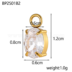 304 Stainless Steel Rhinestone Charms&nbsp;STAS-OY003-86G