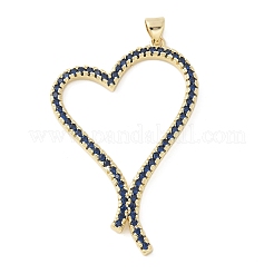 Brass Micro Pave Cubic Zirconia Pendants&nbsp;KK-K298-14G