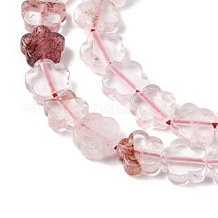 Natural Red Hematoid Quartz/Ferruginous Quartz Beads Strands&nbsp;G-B138-C19-01