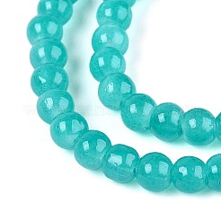 Baking Paint Imitation Jade Glass Round Bead Strands&nbsp;DGLA-Q021-4mm-07-1