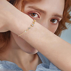 24Pcs 4 Styles Brass Pave Clear Cubic Zirconia Links&nbsp;KK-BBC0028-49