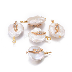 Natural Cultured Freshwater Pearl Pendants&nbsp;PEAR-E013-38