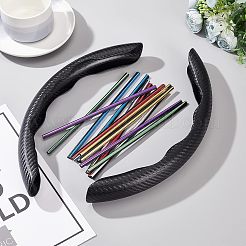 2Pcs Fibre Car Steering Wheel Cover and 12Pcs PVC Air Conditioner Strip Decoration Cover&nbsp;AJEW-FH0002-40