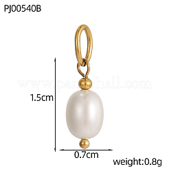 Shell Pearl Oval Charms&nbsp;BSHE-OY009-83G