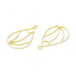 Rack Plating Alloy Teardrop Open Back Bezel Pendants&nbsp;FIND-G052-36LG
