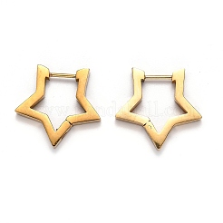 304 Stainless Steel Star Huggie Hoop Earrings&nbsp;STAS-J033-05G