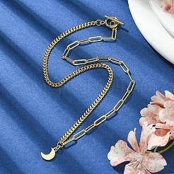Brass Pendant Necklaces with Curb & Paperclip Chains&nbsp;NJEW-JN04608-02