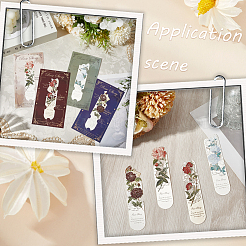 4Pcs 4 Styles Brass Flower Bookmarks&nbsp;AJEW-SP0002-28B