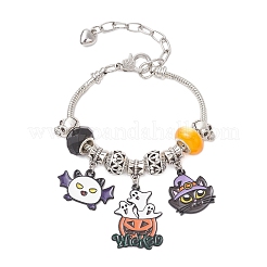 Halloween Alloy Enamel Charm Bracelets&nbsp;BJEW-JB12009-01