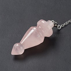 Natural Rose Quartz Pointed Dowsing Pendulums&nbsp;AJEW-B020-03P-07