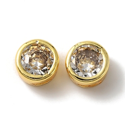 Rack Plating Brass Micro Pave Cubic Zirconia Slide Charms&nbsp;KK-C020-13G