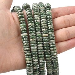 Natural Green Spot Jasper Beads Strands&nbsp;G-G329-A01-3x8mm