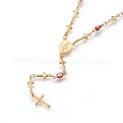 304 Stainless Steel Rosary Bead Necklaces&nbsp;NJEW-E133-05G