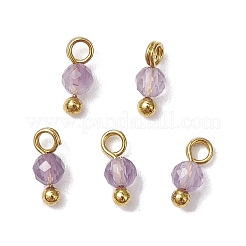 7Pcs 7 Styles Natural Red Jasper & Tiger Eye & Rose Quartz & Green Aventurine & Magnesite & Lapis Lazuli & Amethyst Faceted Round Charms&nbsp;PALLOY-JF03452