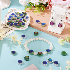 40Pcs 5 Colors Two Tone Glass Beads&nbsp;GLAA-TA0003-37