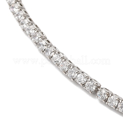 Rack Plating Brass Cubic Zirconia Elasticity Necklaces&nbsp;NJEW-S425-02P