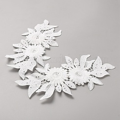 Polyester & Plastic Pearl & Rhinestone Ornament Accessories&nbsp;PATC-WH0008-104B