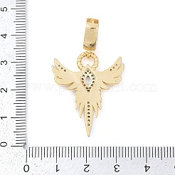 Brass Micro Pave Cubic Zirconia Pendants&nbsp;KK-M307-04G