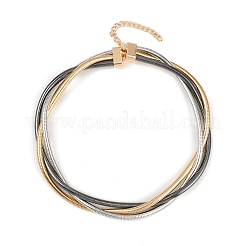Alloy Wrap Round Snake Chain 3-Strand Choker Necklaces for Women Men&nbsp;NJEW-C090-02MC