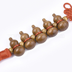 Peach Wood Pendant Decorations&nbsp;HJEW-T001-02