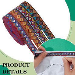 4 Rolls 4 Colors Ethnic Style Embroidery Polyester Ribbons&nbsp;OCOR-ME0001-34